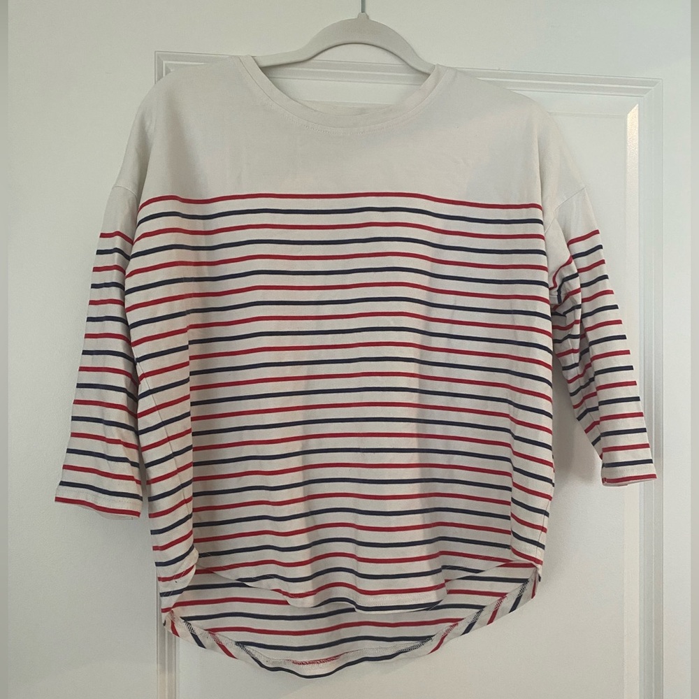 Vineyard Vines Cream, Navy & Red Striped Shirt